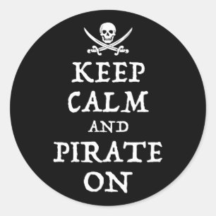 Sticker Rond Gardez Le Calme Et Piratez