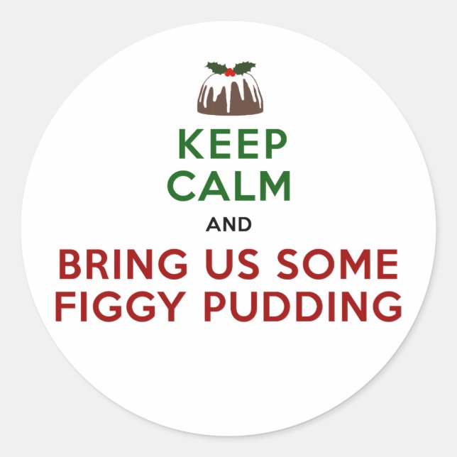 Sticker Rond Gardez Le Calme Pudding Figgy (Devant)
