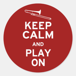 Sticker Rond Gardez le calme Trombone