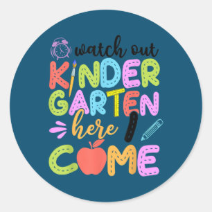 Sticker Rond Gardez Le Jardin D'Enfants Ici Je Viens Enseignant