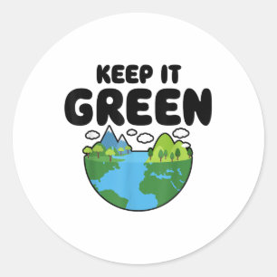 Sticker Rond Gardez-Le Vert Jour des terres Planète De l'enviro
