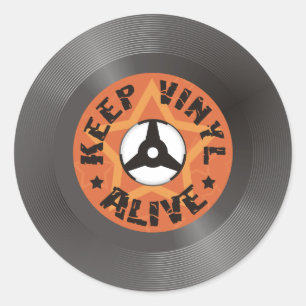 Sticker Rond Gardez le vinyle vivant
