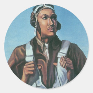 Sticker Rond Gardez-nous en vol ~ Tuskeege Airman