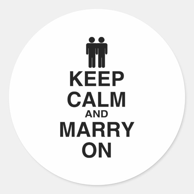 Sticker Rond Gardez votre calme et continuez à vous marier- (Devant)