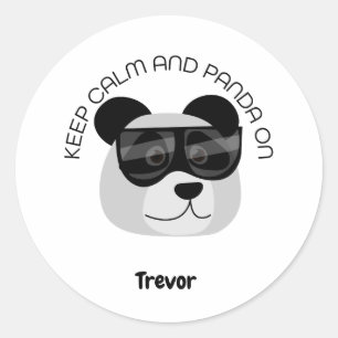 Sticker Rond Gardez votre calme et restez avec les pandas