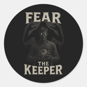 Sticker Rond Gardien de but de football effrayant Horreur Peur