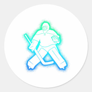 Sticker Rond Gardien de but joueur de hockey sur glace hommes g