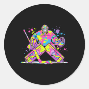 Sticker Rond Gardien de hockey Gardien de hockey sur glace Amou