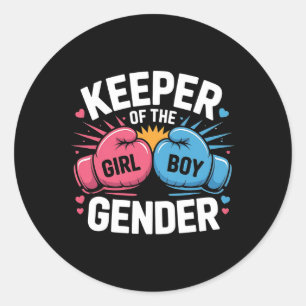 Sticker Rond Gardien De La Partie De Révélation De Sexe Boxing