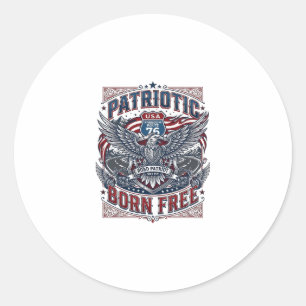 Sticker Rond Gardien de la route en acier patriotique Biker Rou