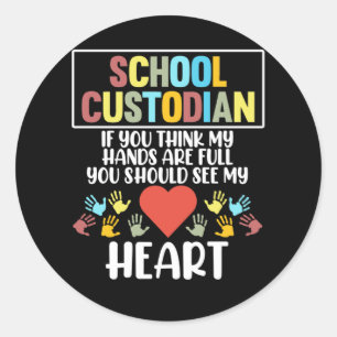 Sticker Rond Gardien de l'école Cardien gardien Janvier Appréci