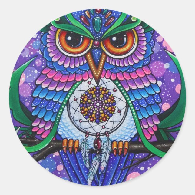 Sticker Rond Gardien de rêves (Devant)