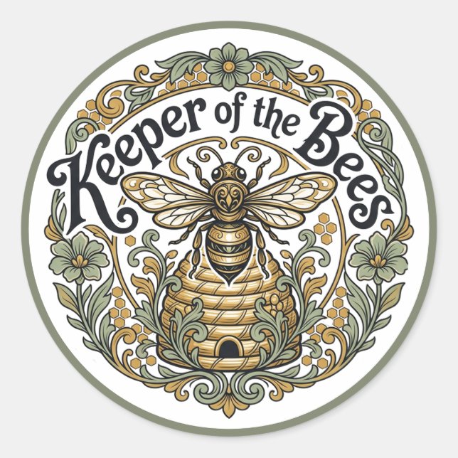 Sticker Rond Gardien des Abeilles Nouveau (Devant)