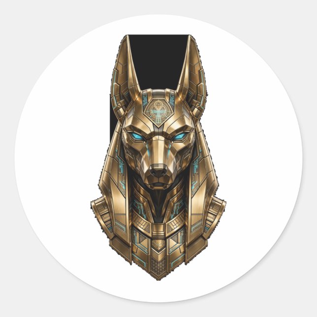 Sticker Rond Gardien doré d'Anubis (Devant)