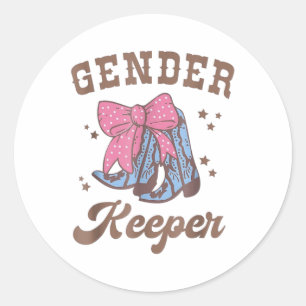 Sticker Rond Gardien Occidental De La Genre Cowboy Botte Genre