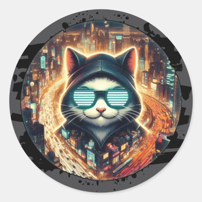 Sticker Rond Gardien urbain de Feline (Devant)