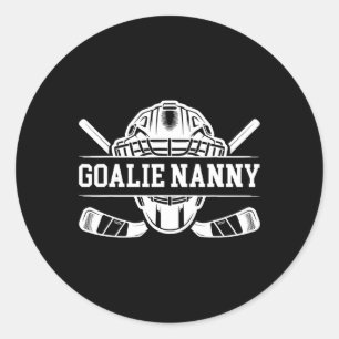 Sticker Rond Gardienne de but de hockey sur glace Nounou d'une 