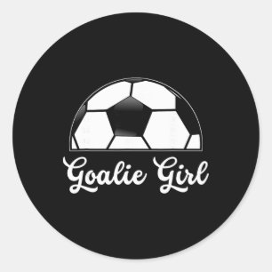 Sticker Rond Gardienne de but Fille Joueuse de football Femme G