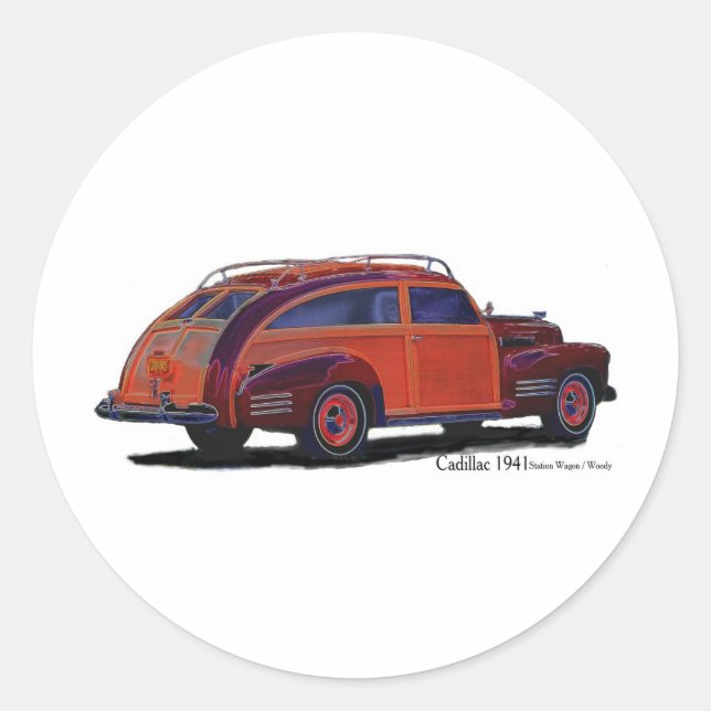 Sticker Rond Gare de Cadillac Wagon (Devant)