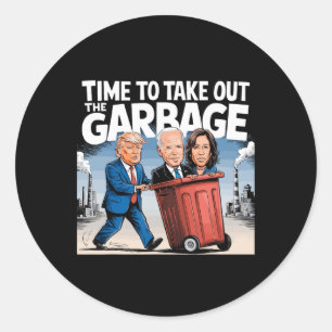 Sticker Rond Garge pour Trump 2024 Drôle de moment pour sortir