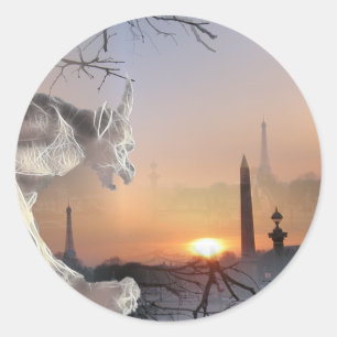 Sticker Rond Gargoyle de Notre-Dame