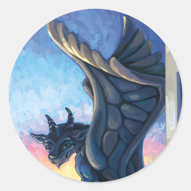 Sticker Rond Gargoyle Guardian (Devant)