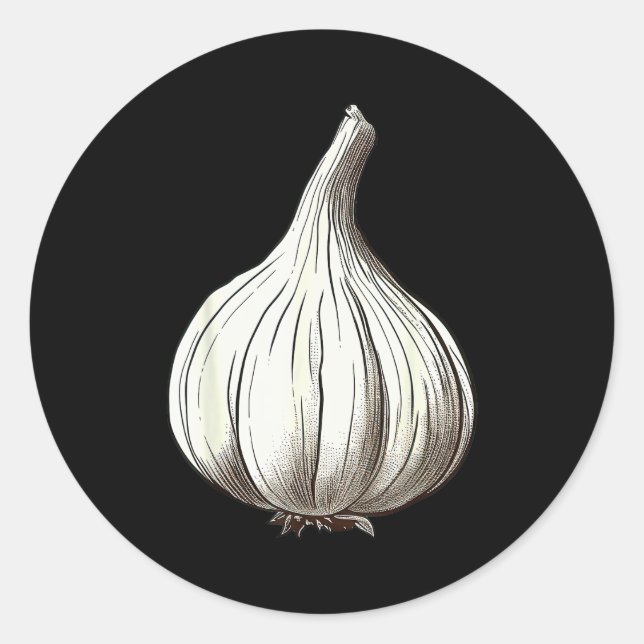 Sticker Rond Garlic Lazy Easy Funny Matching Halloween Costume  (Devant)