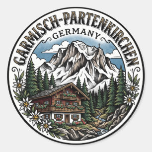 Sticker Rond Garmisch-Partenkirchen Allemagne