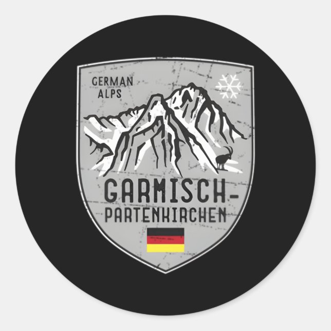Sticker Rond Garmisch-Penkirchen Ski Bavaria Zugspitze (Devant)