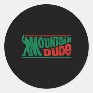 Sticker Rond Gars des montagnes drôle Bigfoot Sasquatch Rock On