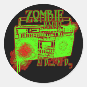 Sticker Rond gars filles mort-mort zombies drôle chemise zombie