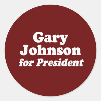 STICKER ROND GARY JOHNSON, PRÉSIDENT