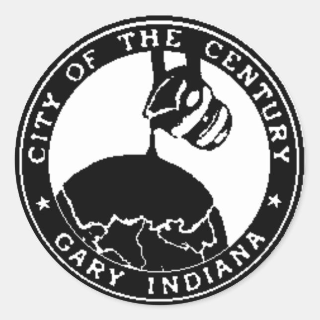 Sticker Rond Gary, Sceau Indiana (Devant)