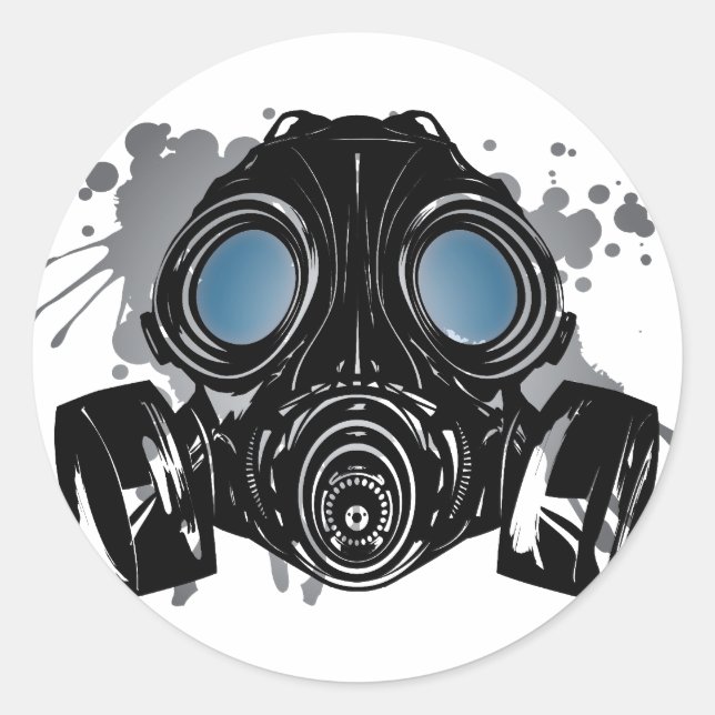 STICKER ROND GAS_MASK_PROTECTION (Devant)