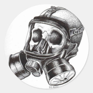 Sticker Rond GasMask