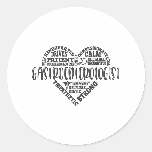 Sticker Rond Gastroentérologue, médecin GI, Gastro (Devant)