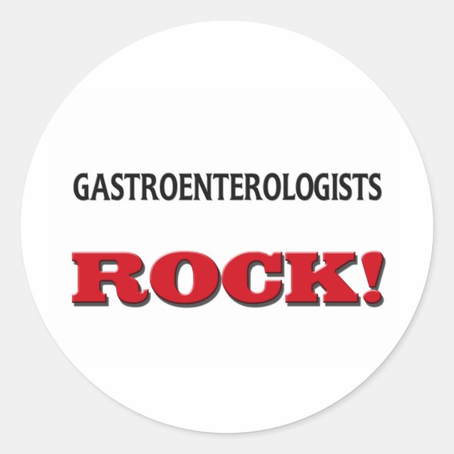 Sticker Rond Gastroentérologue Rock (Devant)