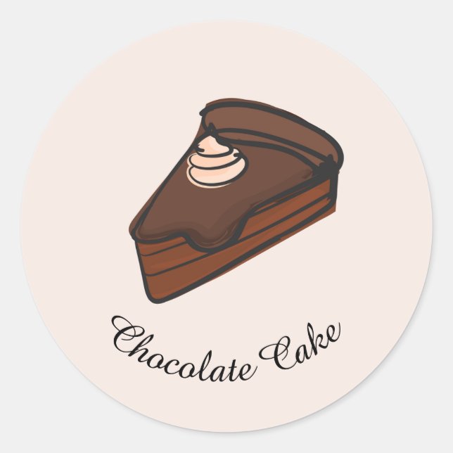 Sticker Rond Gâteau au chocolat (Devant)