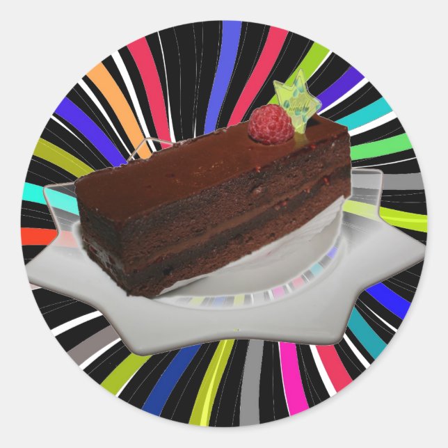 Sticker Rond Gâteau au chocolat (Devant)