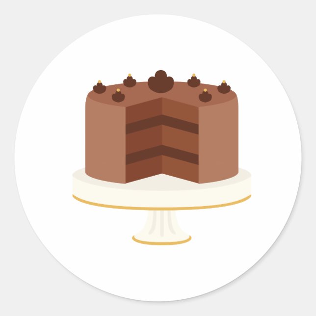 Sticker Rond Gâteau au chocolat (Devant)