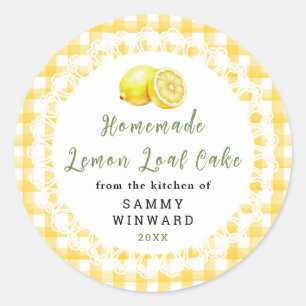 Sticker Rond Gâteau au Citron Maison Etiquette