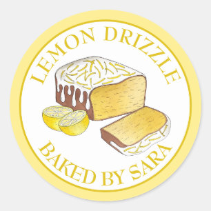 Sticker Rond Gâteau aux éponges au citron confit cuit maison