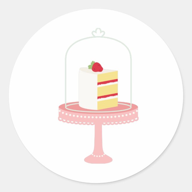 Sticker Rond Gâteau aux fraises (Devant)