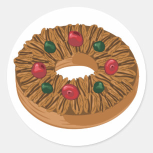 Sticker Rond Gâteau aux fruits