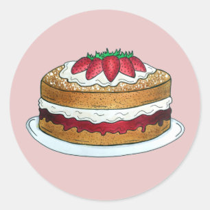 Sticker Rond Gâteau aux sandwichs Victoria Gâteau aux éponges R
