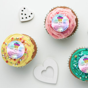 Sticker Rond Gâteau Boulangerie Maison Sucres Muffins Logo Ombr