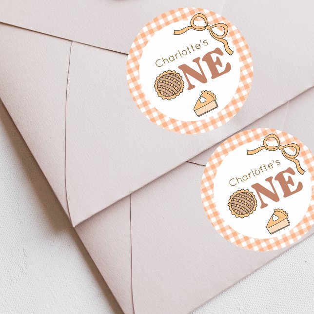 Sticker Rond Gâteau Citrouille Cutie Pie 1er Anniversaire (Créateur téléchargé)