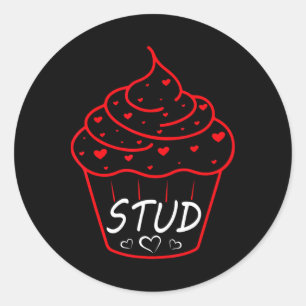 Sticker Rond Gâteau Cupcake Saint-Valentin Muffin Stud Cœur d'A