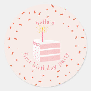 Sticker Rond Gâteau D'Anniversaire