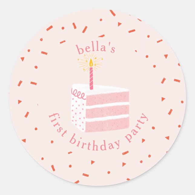 Sticker Rond Gâteau D'Anniversaire (Devant)